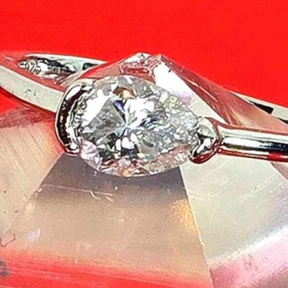 925 Sterling Silver Ring With Moissanite Gemstone Size 6.5 - Picture 6 of 6